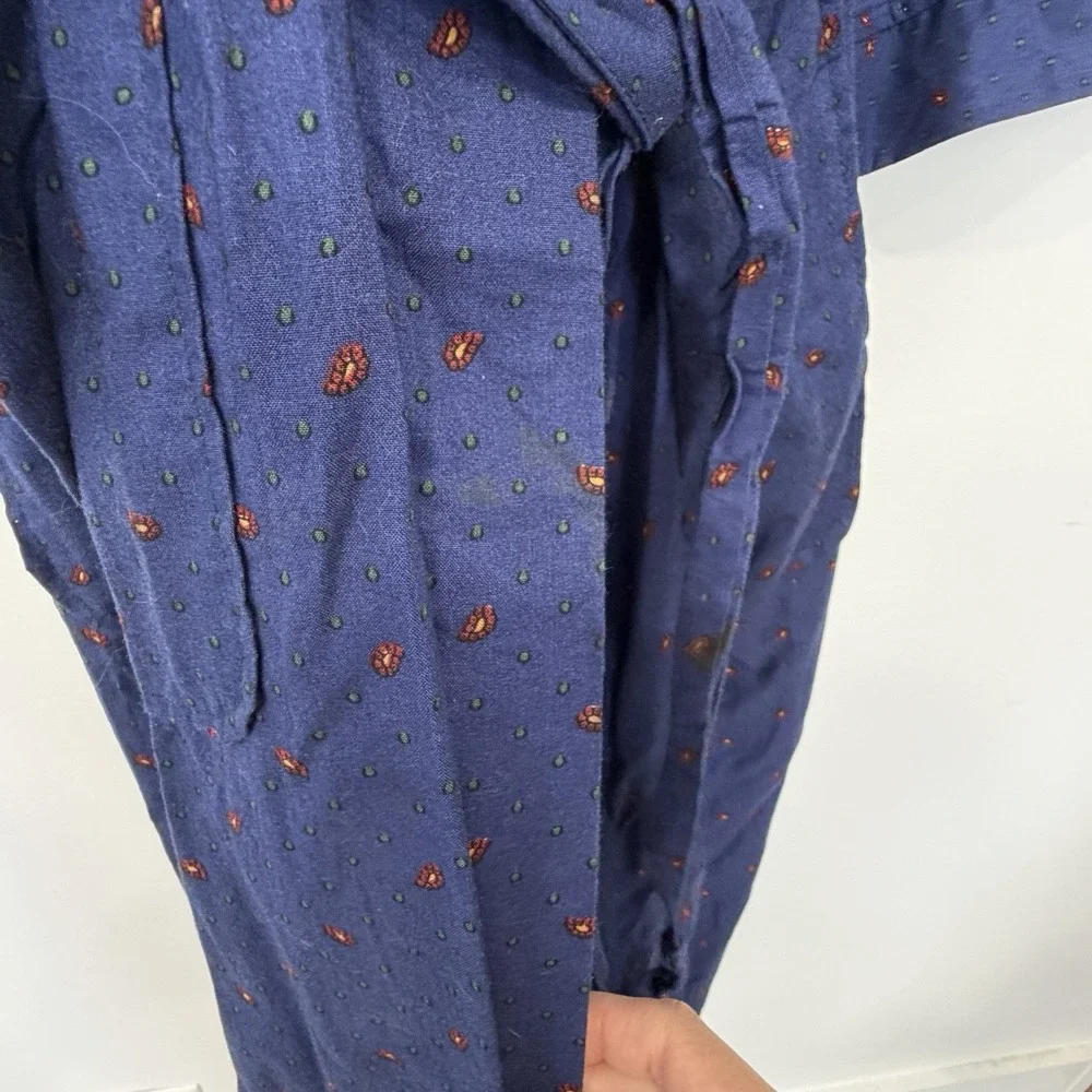 Vintage Christian Dior Monsieur Navy Cotton Kimono Lounge Robe One Size